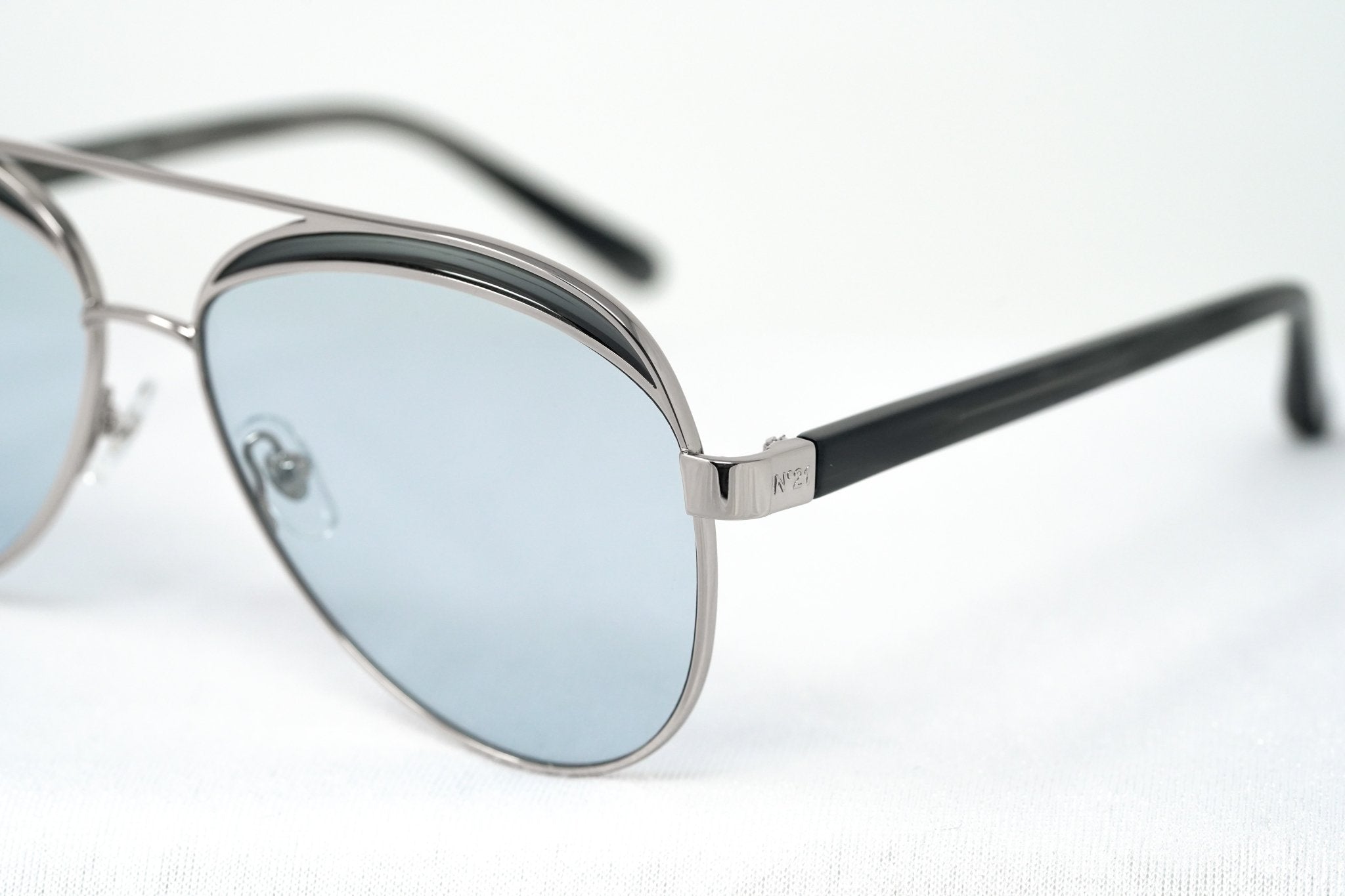 NO 21  Sunglasses Brass and Blue Lenses