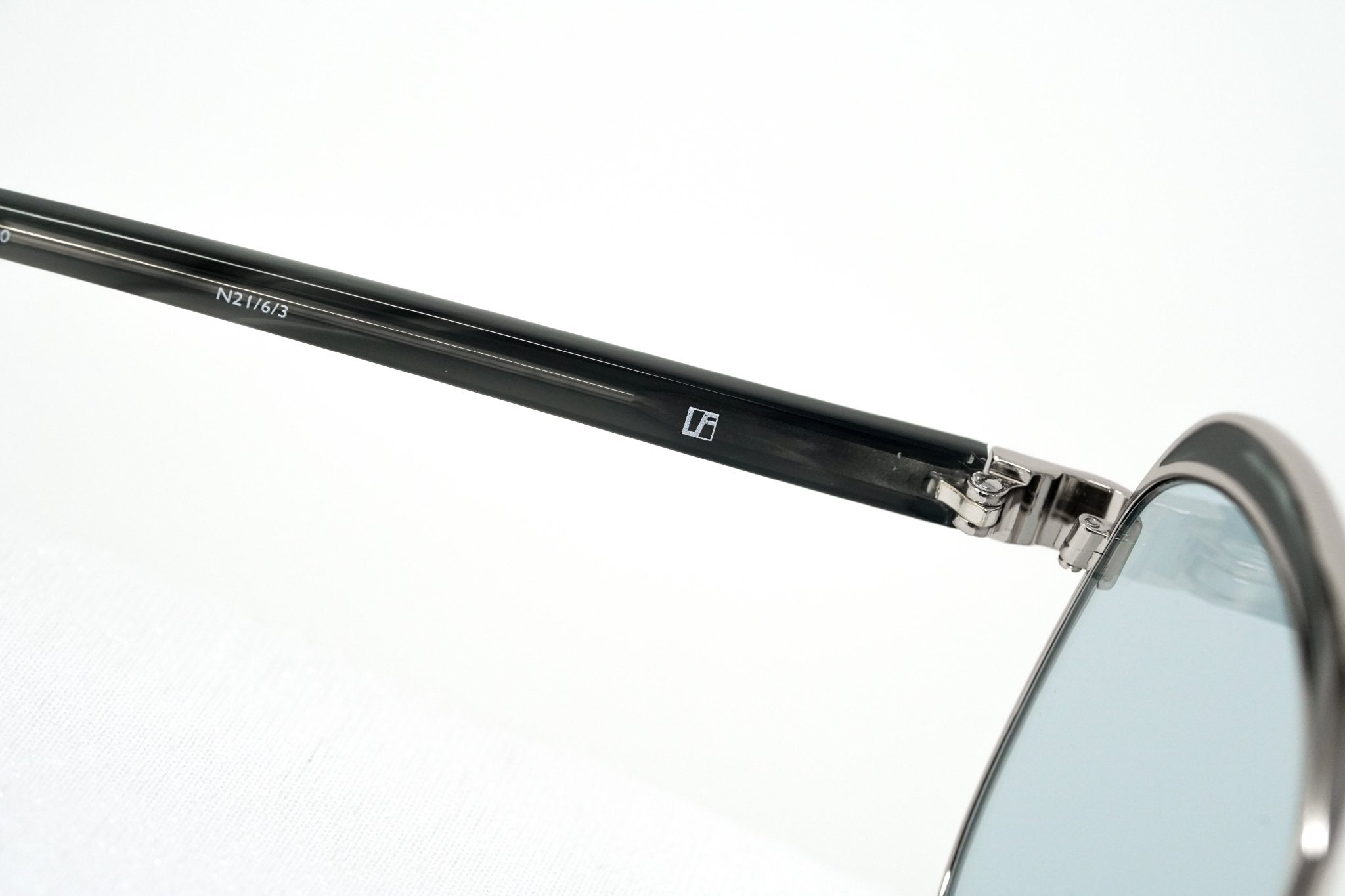 NO 21  Sunglasses Brass and Blue Lenses