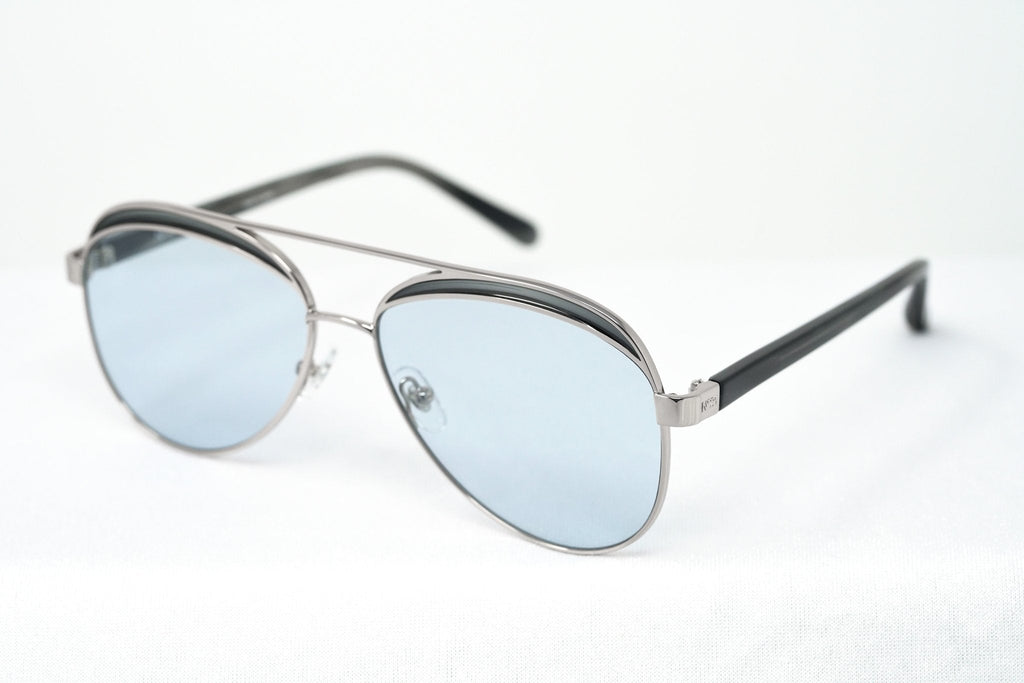 NO 21  Sunglasses Brass and Blue Lenses