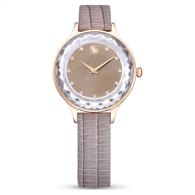 Swarovski Octea Nova Ladies Rose Gold-Tone Taupe Watch