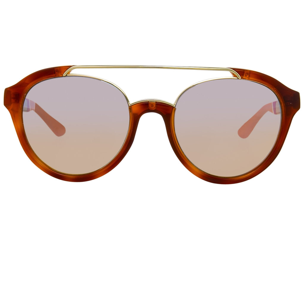 Orlebar Brown Sunglasses Round Amber Tortoise Shell and Orange