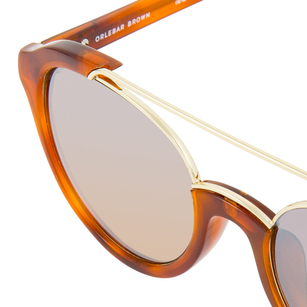 Orlebar Brown Sunglasses Round Amber Tortoise Shell and Orange