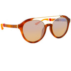 Orlebar Brown Sunglasses Round Amber Tortoise Shell and Orange