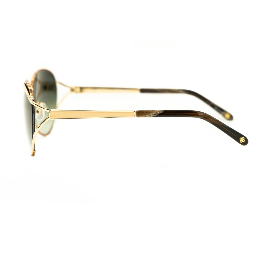 Oscar De La Renta Sunglasses Oval Frame Gold and Green