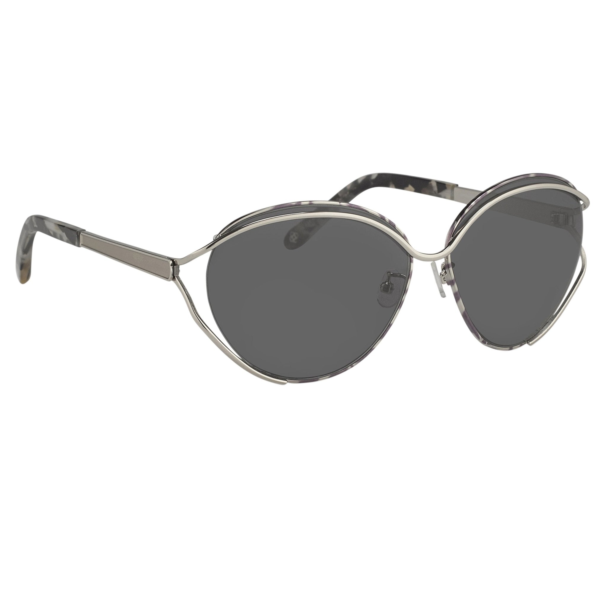 Oscar De La Renta Sunglasses Oval Black White and Grey