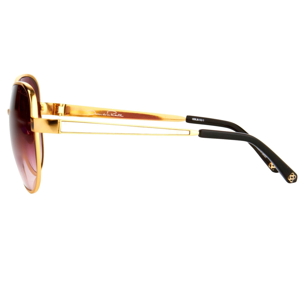 Oscar De La Renta Sunglasses Oversized Gold and Purple