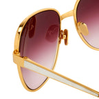 Oscar De La Renta Sunglasses Oversized Gold and Purple