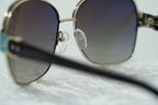 Oscar De La Renta Sunglasses Oversized Aquamarine Enamel and Grey
