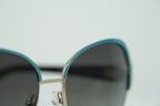 Oscar De La Renta Sunglasses Oversized Aquamarine Enamel and Grey