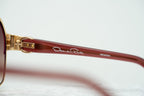 Oscar De La Renta Sunglasses Oversized Russian Gold Red and Grey