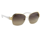 Oscar De La Renta Sunglasses Oversized Silver Light Oyster and Grey