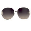 Oscar De La Renta Sunglasses Oversized Silver White and Grey