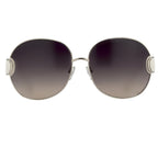 Oscar De La Renta Sunglasses Oversized Silver White and Grey