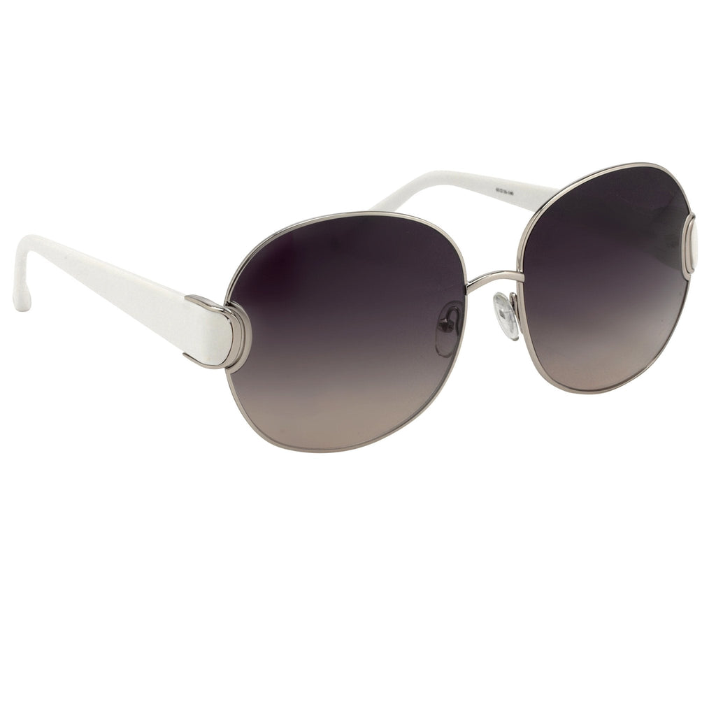 Oscar De La Renta Sunglasses Oversized Silver White and Grey