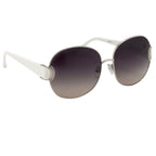 Oscar De La Renta Sunglasses Oversized Silver White and Grey