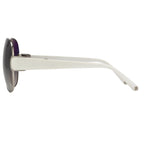 Oscar De La Renta Sunglasses Oversized Silver White and Grey