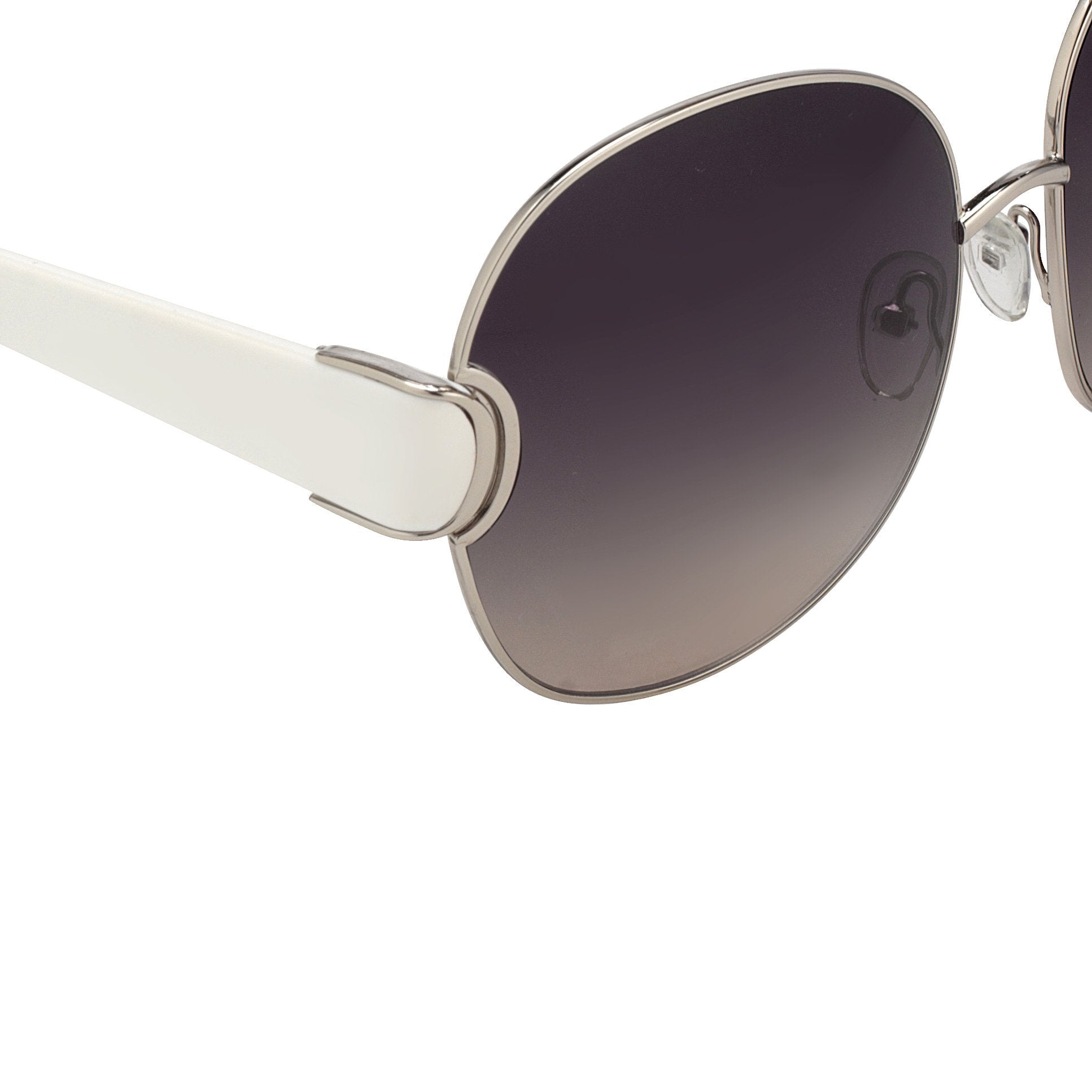 Oscar De La Renta Sunglasses Oversized Silver White and Grey