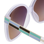 Oscar De La Renta Sunglasses Oversized White and Green