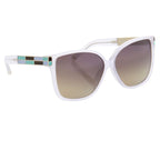 Oscar De La Renta Sunglasses Oversized White and Green