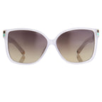 Oscar De La Renta Sunglasses Oversized White and Green