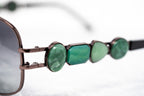 Oscar De La Renta Sunglasses Oval Bronze and Green