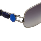 Oscar De La Renta Sunglasses Oval Gun Metal and Grey