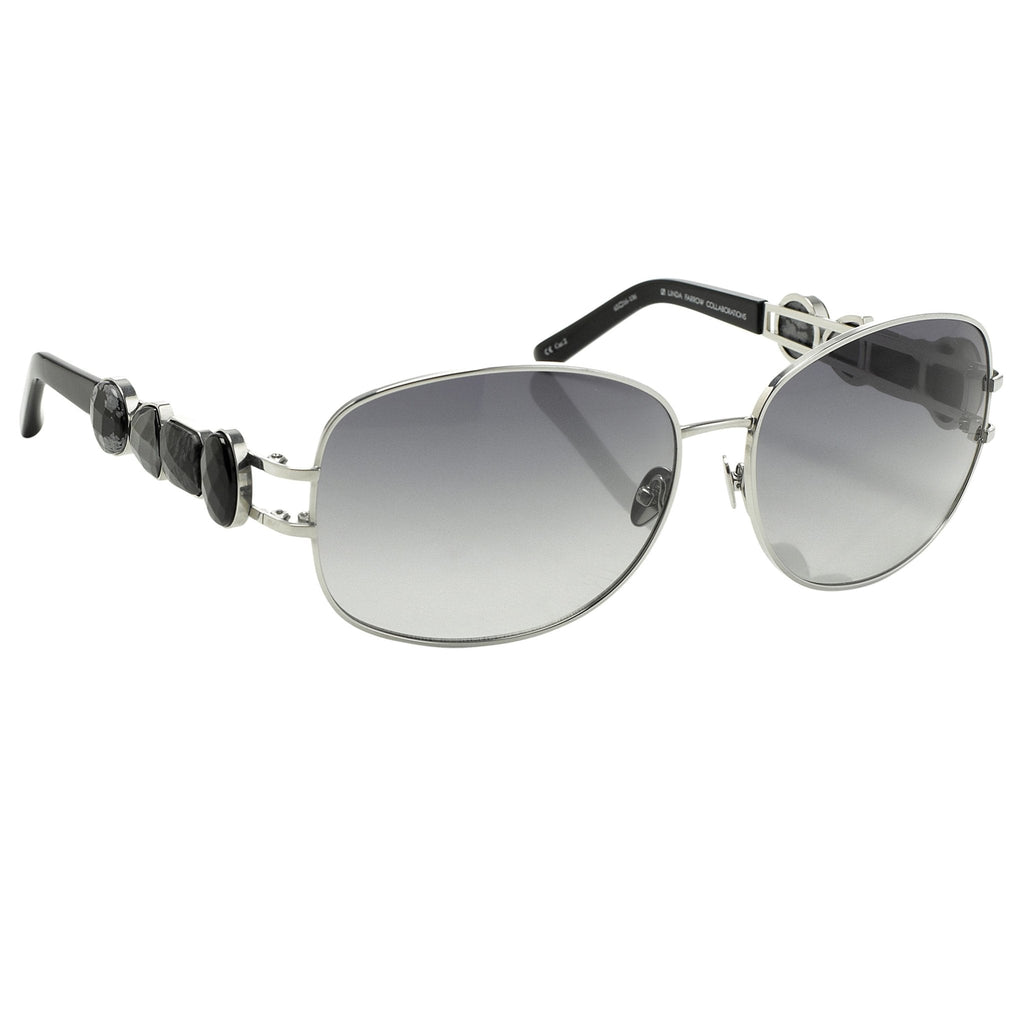 Oscar De La Renta Sunglasses Oval Silver and Grey