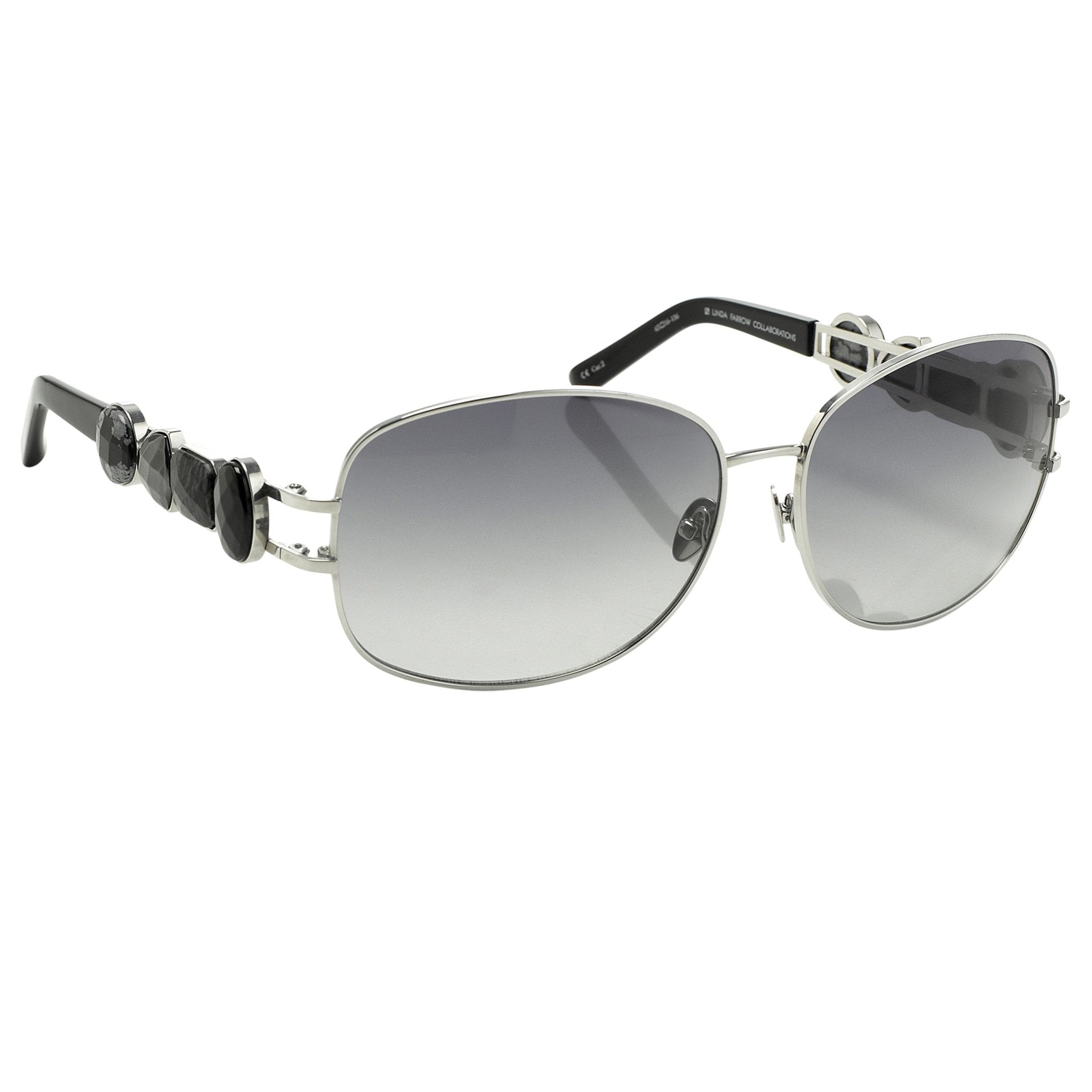 Oscar De La Renta Sunglasses Oval Silver and Grey