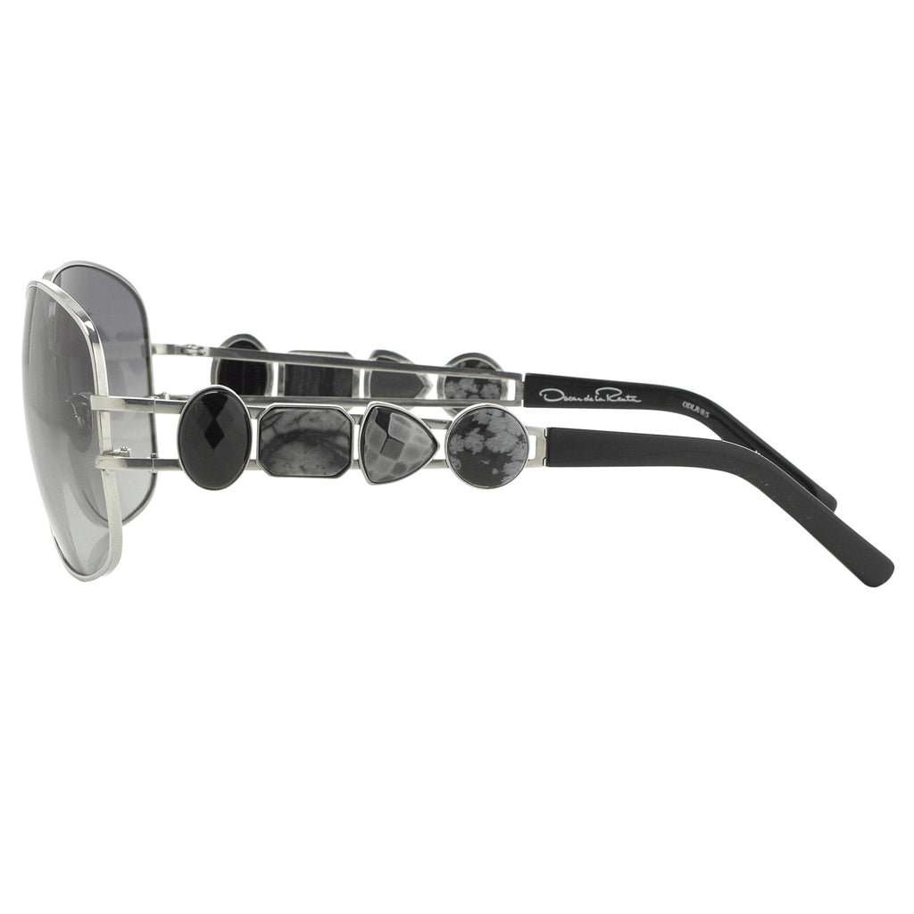 Oscar De La Renta Sunglasses Oval Silver and Grey