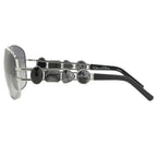 Oscar De La Renta Sunglasses Oval Silver and Grey