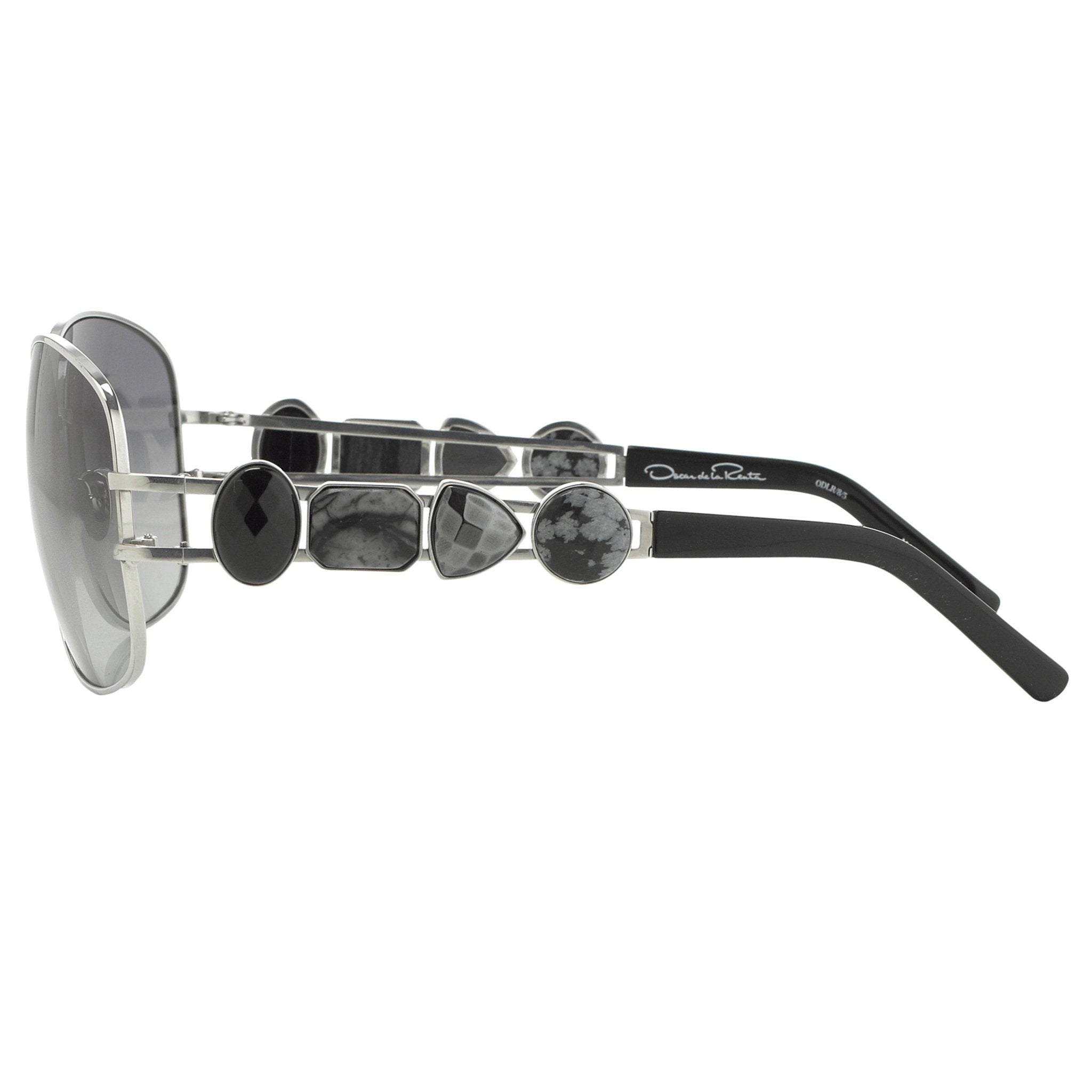 Oscar De La Renta Sunglasses Oval Silver and Grey