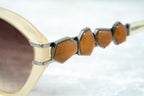 Oscar De La Renta Sunglasses Oversized Nude and Brown