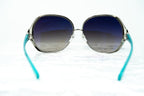 Oscar De La Renta Sunglasses Oversized Silver Multicolour Enamel and Grey