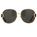 Oscar De La Renta Sunglasses Oversized Gold and Grey