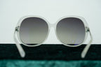 Oscar De La Renta Sunglasses Oversized Ivory and Grey