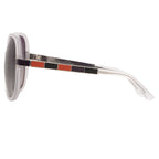 Oscar De La Renta Sunglasses Oversized Ivory and Grey