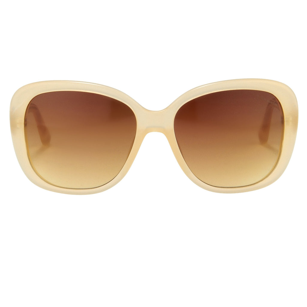 Oscar De La Renta Sunglasses Oversized Nude Silver and Amber