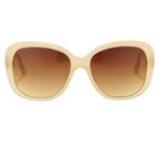 Oscar De La Renta Sunglasses Oversized Nude Silver and Amber