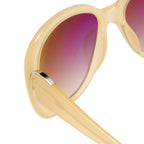 Oscar De La Renta Sunglasses Oversized Nude Silver and Amber