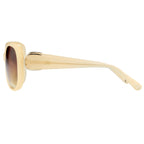 Oscar De La Renta Sunglasses Oversized Nude Silver and Amber