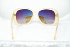 Oscar De La Renta Sunglasses Oversized Nude Silver and Amber