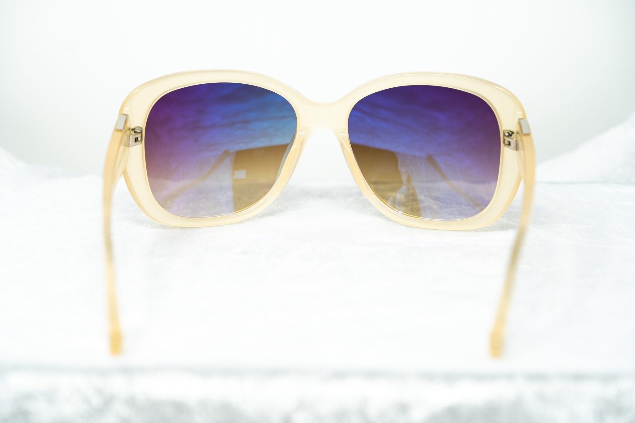 Oscar De La Renta Sunglasses Oversized Nude Silver and Amber