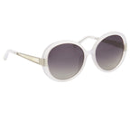 Oscar De La Renta Sunglasses Round Ivory and Grey