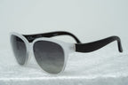 Oscar De La Renta Sunglasses Oval Ivory and Grey Lenses
