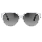 Oscar De La Renta Sunglasses Oval Ivory and Grey Lenses