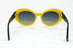Oscar De La Renta Ladies Sunglasses Oval Yellow and Grey