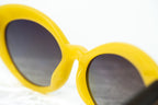 Oscar De La Renta Ladies Sunglasses Oval Yellow and Grey