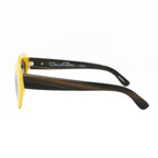 Oscar De La Renta Ladies Sunglasses Oval Yellow and Grey