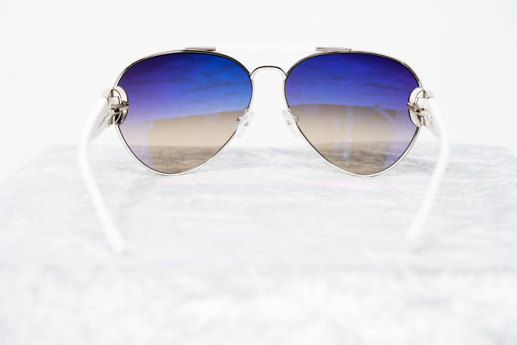Oscar De La Renta Sunglasses Oversized Silver and Dark Grey