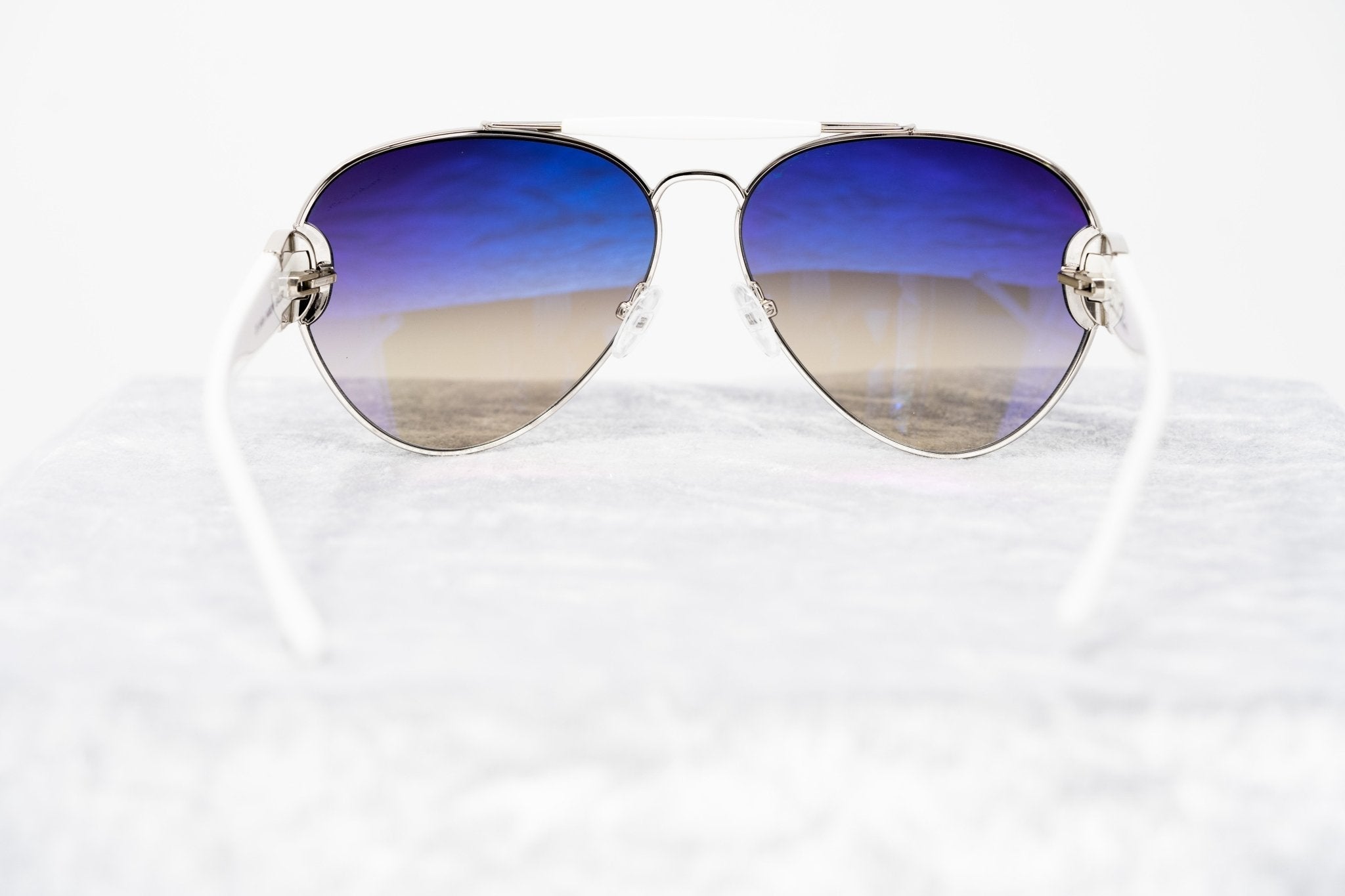 Oscar De La Renta Sunglasses Oversized Silver and Dark Grey